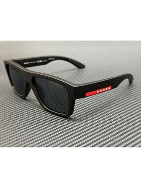 New Prada Linea Rossa Men  Black Sunglasses 56-16-145